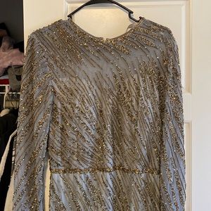 MAC DUGGAL floor-length gown.